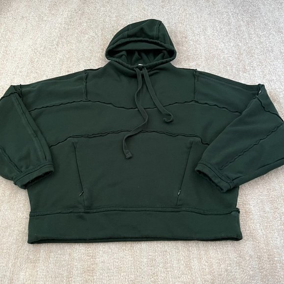 ALO Yoga Tops - Alo Yoga Distressed Oversized Green Hoodie Sweatshirt M